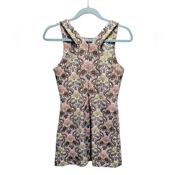 Zara Trafaluc Metallic Jacquard Racer Back Dress Size Small - Picture 4 of 9